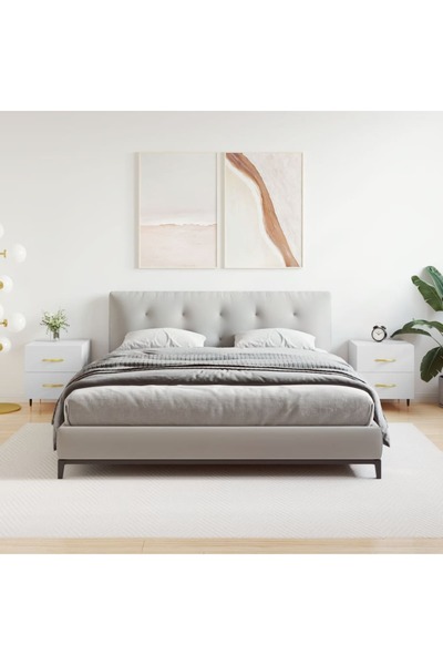 Concept Noptiere, 2 buc., alb, 40x35x47,5 cm, lemn compozit