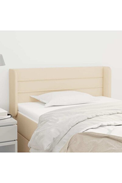 Concept Tăblie de pat cu aripioare crem 103x16x78/88 cm textil