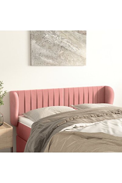 Concept Tăblie de pat cu aripioare roz 147x23x78/88 cm catifea