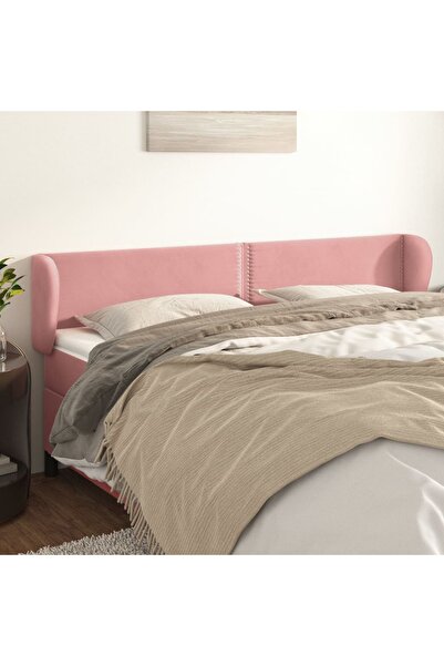 Concept Tăblie de pat cu aripioare roz 183x23x78/88 cm catifea