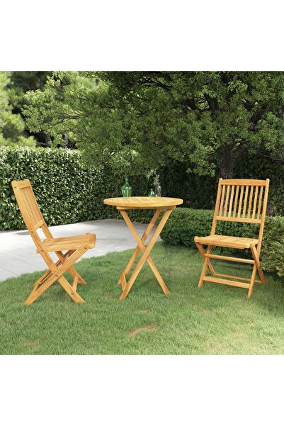 Concept Set mobilier grădină pliabil, 3 piese, lemn masiv acacia