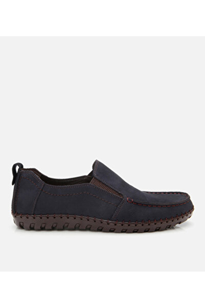 Hotiç Genuine Leather Navy Blue Men's Casual Shoes