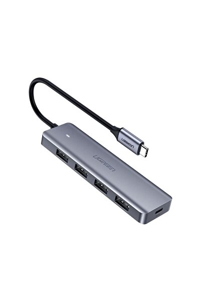 Ugreen USB-C USB 3.0 4 Port USB Hub Çoklayıcı, Gri, 70336