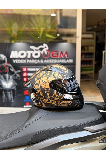 MTS M-801 SNAKE ANUBIS Full Face Gold-Siyah Kask
