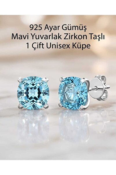 Lunexa 925 Ayar Gümüş Zirkon Taşlı Minimal Unisex Çivi Küpe 3mm ÇİFT (GÖRSELD...
