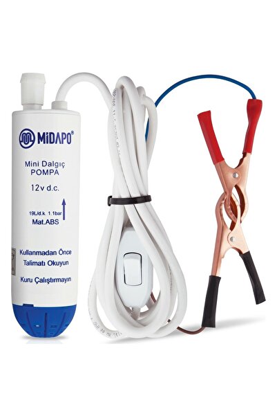 Midapo 50 Mm Mini Dalgıç Mazot Süt Su Sıvı Pompa 12 Volt