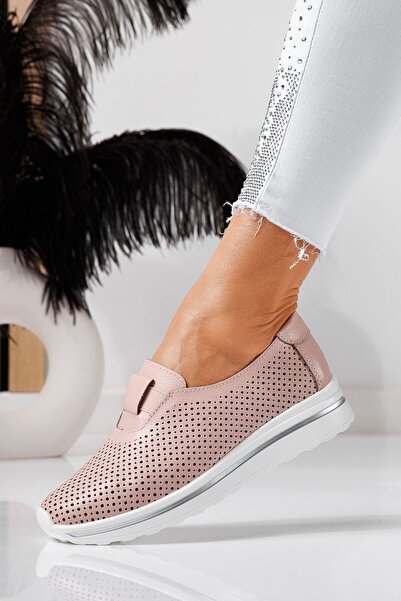 Zaira Pantofi casual dama roz din piele naturala Larisa #21551 - 37