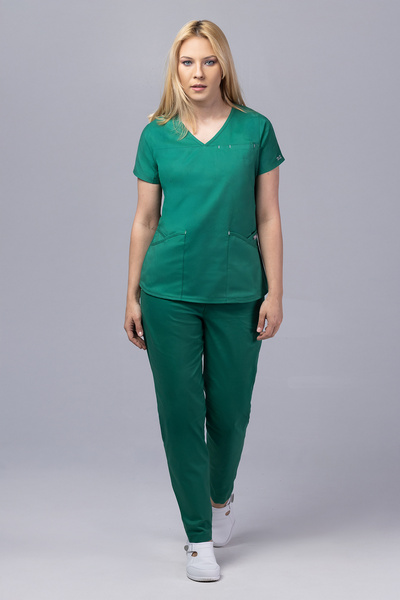 tag Costum medical, bluză și pantaloni pentru femei, croială slim fit, New AM...