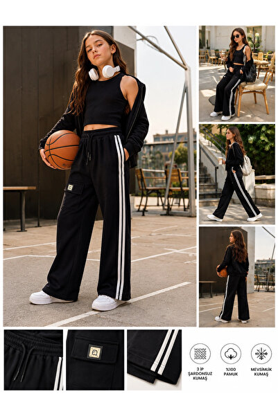 Orca Kids Fashion 9-14 بنطال رياضي كارينوس أسود