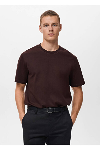 MANGO Man Tricou cu greutate medie, croială normală