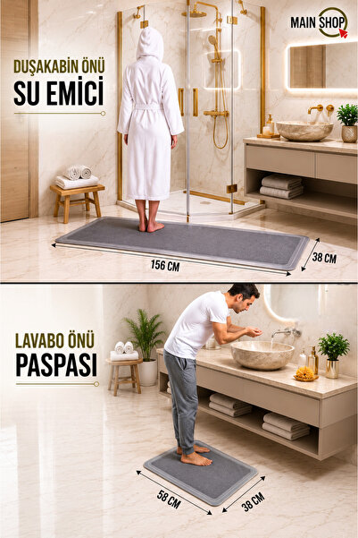 MAİN SHOP Covoraș de bucătărie absorbant apă magică pentru baie cu bază anti-...