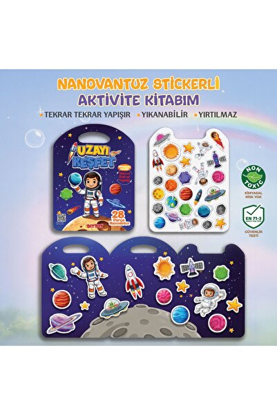 Diytoy Nano Vantuzlu Bitmeyen Sticker Seti - Yıkanabilir, Yırtılmaz Eğitici T...