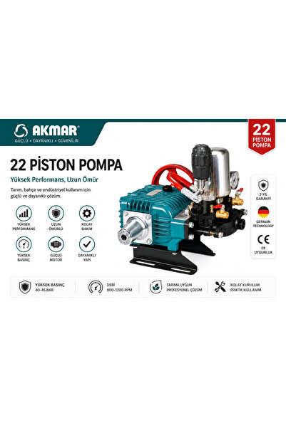 Akmar 22 Pistonlu İlaçlama Pompası 45 Bar