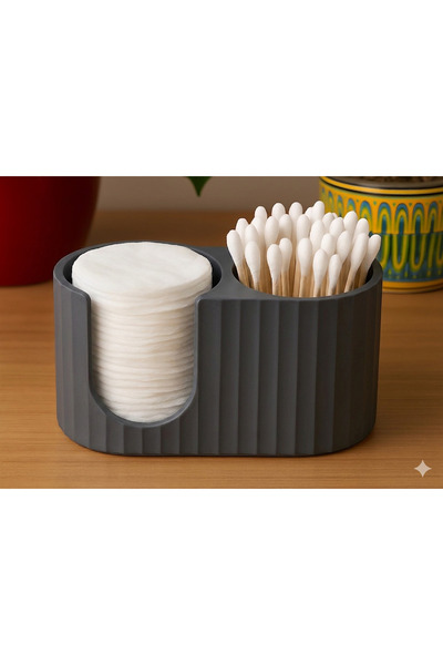 YILDIZ Nordic Style Decorative Makeup Organizer - 2-Compartment Cotton Pad & ...