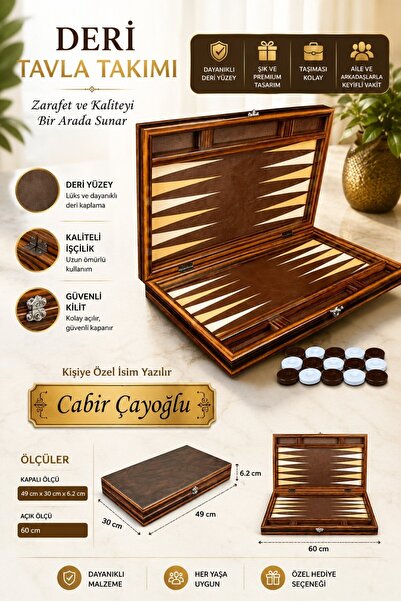 Wibo Kişiye Özel Premium Deri Tavla Takımı