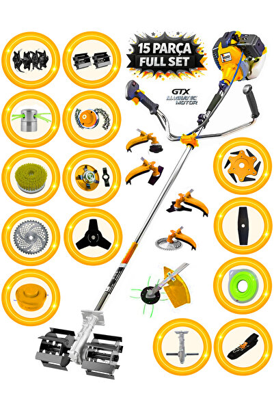 Wacker Pro Alman WX-F80 11 İn 1 FUL Set Yan Tipi Benzinli Tırpan + Toprak Eşe...