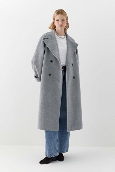 MARKALİSTE Reglan Sleeve Long Coat Gray