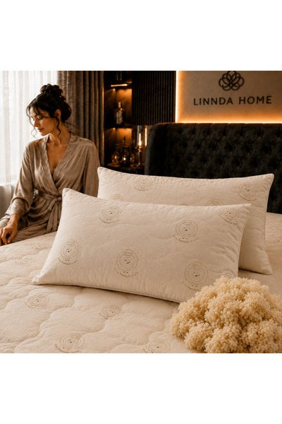 Linnda Home Sert Ve Yüksek Kapitoneli Doğal Merinos Boncuk Yün Yastık Seti 2 ...