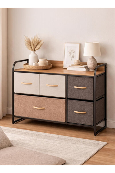Cady One Fabric Storage Drawer Unit with Sturdy Metal Frame and Durable Woode...
