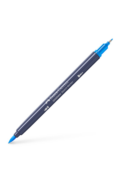 Faber Castell Marker pentru schițe cu 2 vârfuri, albastru marin 451, Goldfabe...