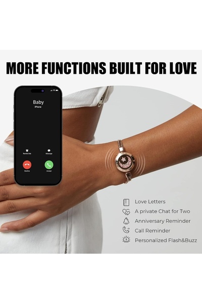 Totwoo Couple Bracelets for Long Distance Relationships Vibrating Love Bracelets with Light up