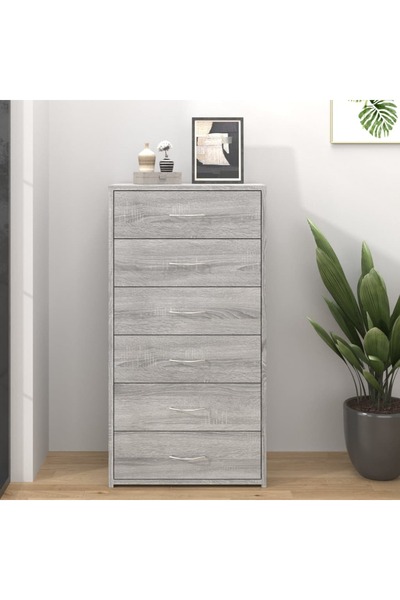 Concept Servantă cu 6 sertare, stejar fumuriu, 50x34x96 cm, lemn