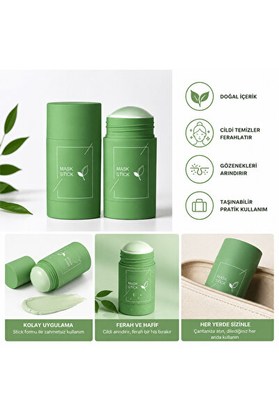 SETBEAUTY Beyazlatıcı Etkili Yeşil Çay Özlü Siyah Nokta Maskesi - Green Mask %100 Natural Tea Melao