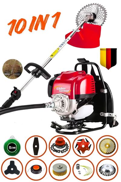 Lieber German Full Set 10 Pcs Benzinli Sırt Tipi Tırpan Çim Biçme Tırpan Maki...