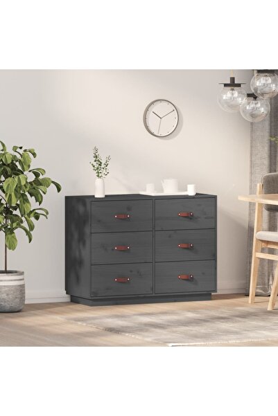 Concept Servantă, gri, 100x40x75 cm, lemn masiv de pin