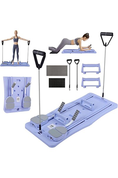 Rovyfota 4-in-1 Foldable Pilates Board with Resistance Bands, Smart Timer, Pu...