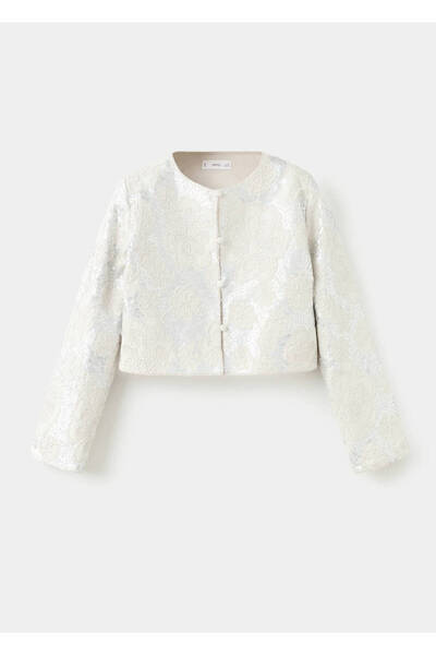 MANGO Kids Payet işlemeli keten blazer ceket