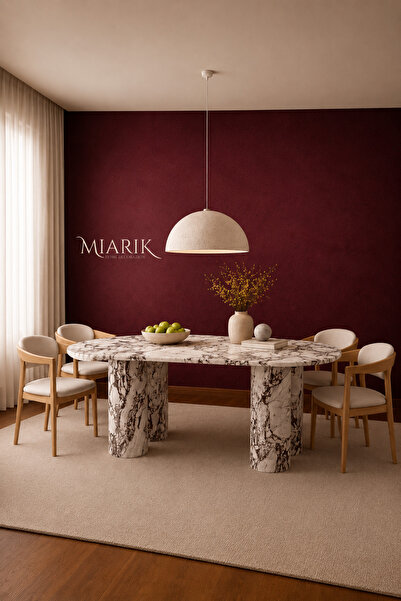 MIARIK DESIGN Mendortagu- Menekşe Mermer Yemek Masası