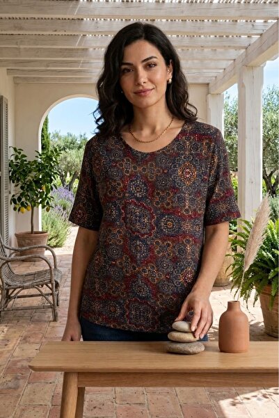 elma abone Plus Size Women's Viscose Kisakol Shirt Bluz