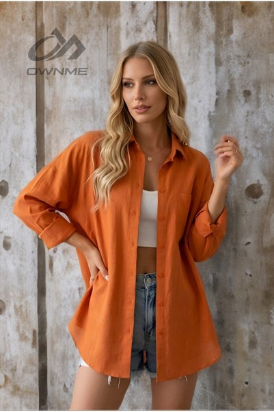 OWNME Women's Oversize Cotton Comfortable Linen Shirt Summer Collection