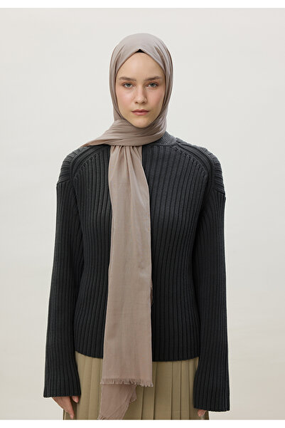 Freshscarfs İnce Pamuk Vual Şal Naturel Bej