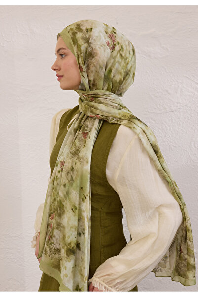 Freshscarfs Naomı Desen Rami Şal Soft Yeşil