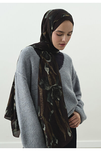 Freshscarfs Șal din bumbac și viscoză cu model Erik Çürüğü Zelında