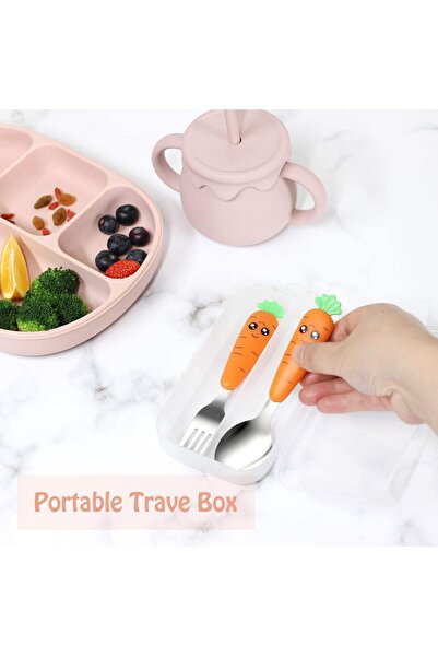 Arabest Toddler Utensils with Case, Non-Toxic Kids Spoons & Forks for Ages 18...