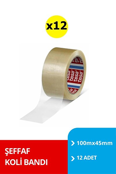 Tesa Koli Bandı Doğal Kauçuk Şeffaf 100mx45mm x12 Adet