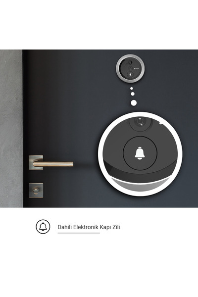EZVIZ DP2C 2MP 1080P Kablosuz Akıllı Görüntülü Kapı Dürbünü, Entegre Ekran ve Kapı Zili, Bataryalı, PIR