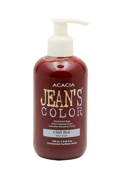 jeans color Amonyaksız Renkli Saç Boyası Biber Kızılı 250ml. Kokusuz Su Bazlı Chili Red Hair Dye