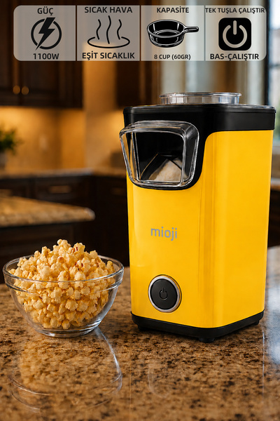 Mioji Popx1 Oil-Free Compact Popcorn Maker - Yellow