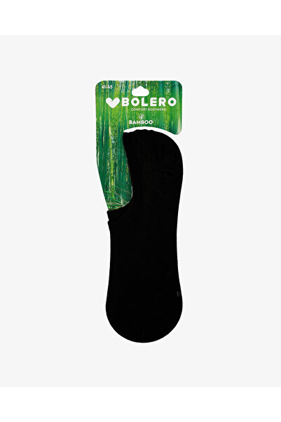 Bolero Premium Görünmez Bambu Kısa Patik Çorap Siy