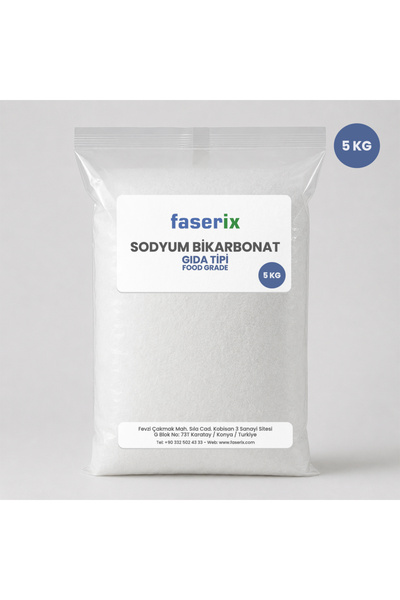 faserix Sodyum Bikarbonat (Şişecam) İngiliz Karbonatı Gıda Tipi 5 Kg