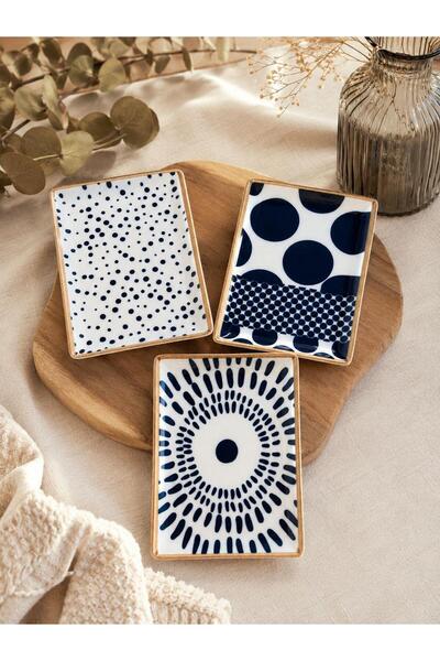 Porland Spotty 6'lı Kayık Tabak 18x13 cm