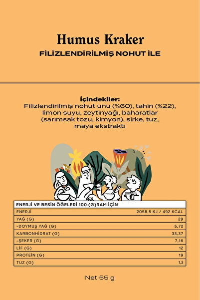 THE GOOD WİLD Humus Kraker | Glutensiz Vegan Atıştırmalık | Glutensiz Un | Filizlendirilmiş Nohut Unu | 55 Gr