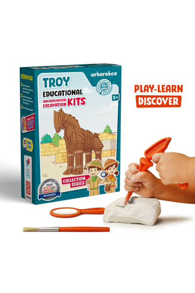 Arkerobox - Set arheologic educational si puzzle 3D, Grecia Antica, Calul Troian
