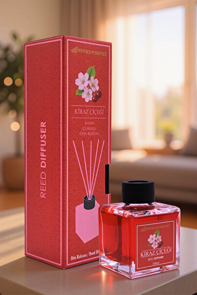 MOUVEMENT Kiraz Çiçeği 100 ml Bambu Çubuklu Oda Kokusu – Bahar Esintisiyle Canlılık Yaratın