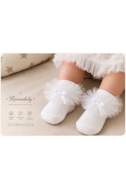 Minimissbaby Minimiss Baby Tulle Princess Baby Socks – Yellow Ruffle Design Set of 2