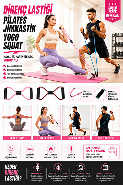 Özlem Toys Plăci de rezistență din cauciuc Gimnastică Yoga Squat Instrument p...